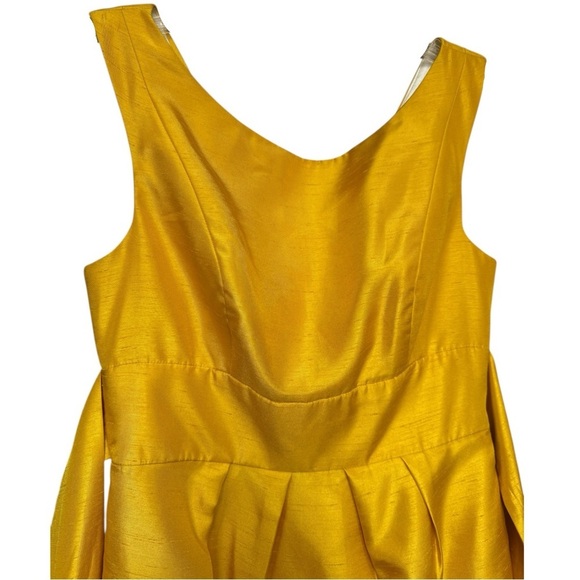 Jenny Yoo Silk Cocktail Dress Size 4 Marigold Yellow Formal Bridesmaid Wedding - Picture 4 of 10